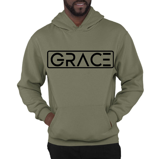 Mens Graphic Hoodie Grace Christian Black Illustration-4