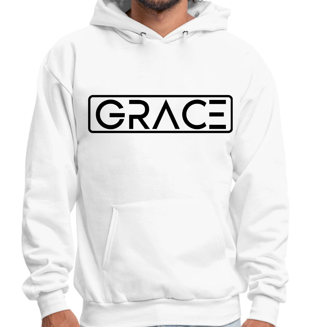 Mens Graphic Hoodie Grace Christian Black Illustration-0