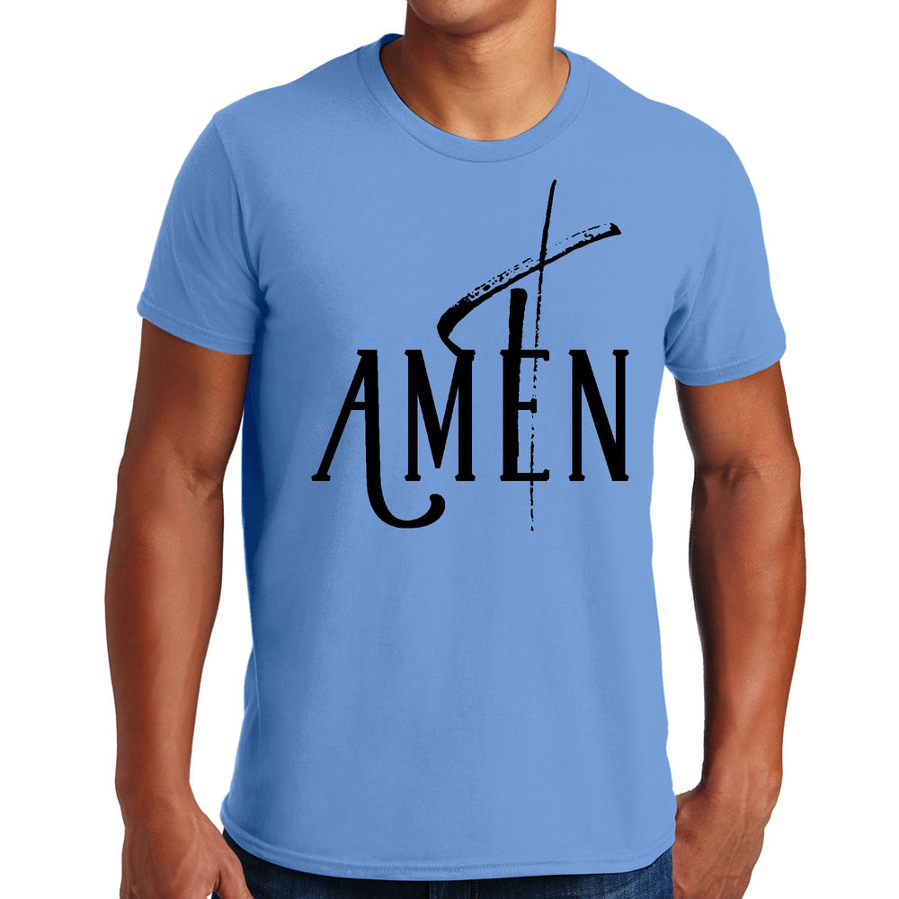 Mens Graphic T-shirt Amen Black Print-1