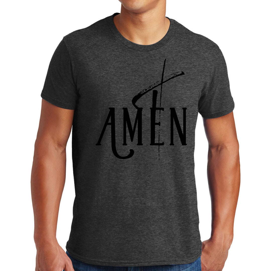 Mens Graphic T-shirt Amen Black Print-5
