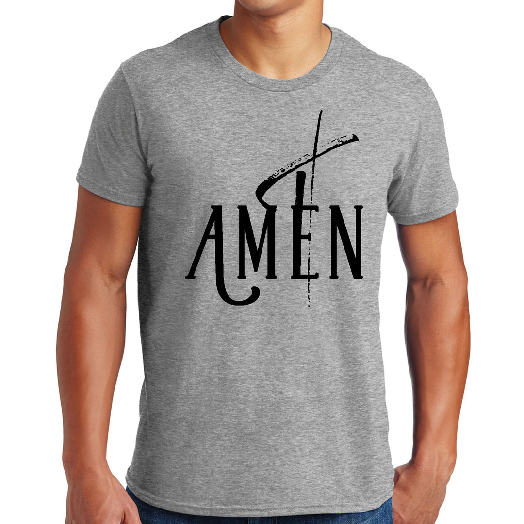 Mens Graphic T-shirt Amen Black Print-4