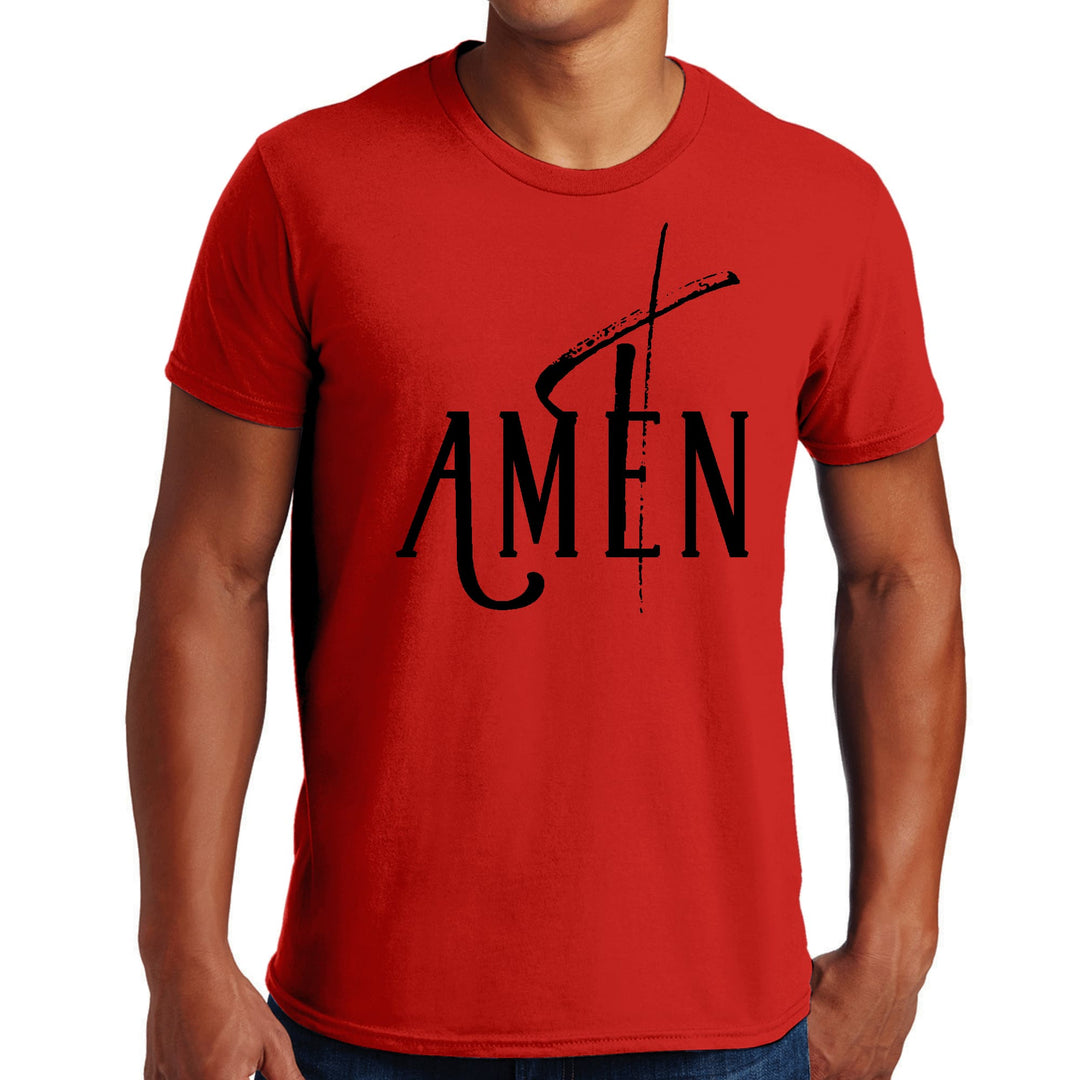 Mens Graphic T-shirt Amen Black Print-2