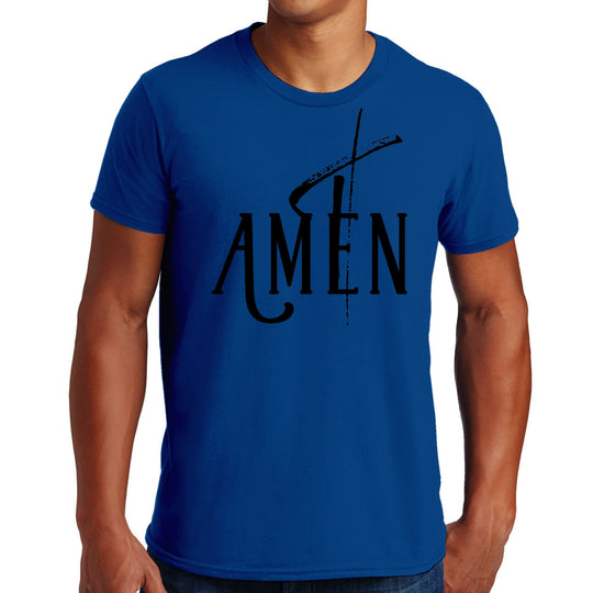 Mens Graphic T-shirt Amen Black Print-3