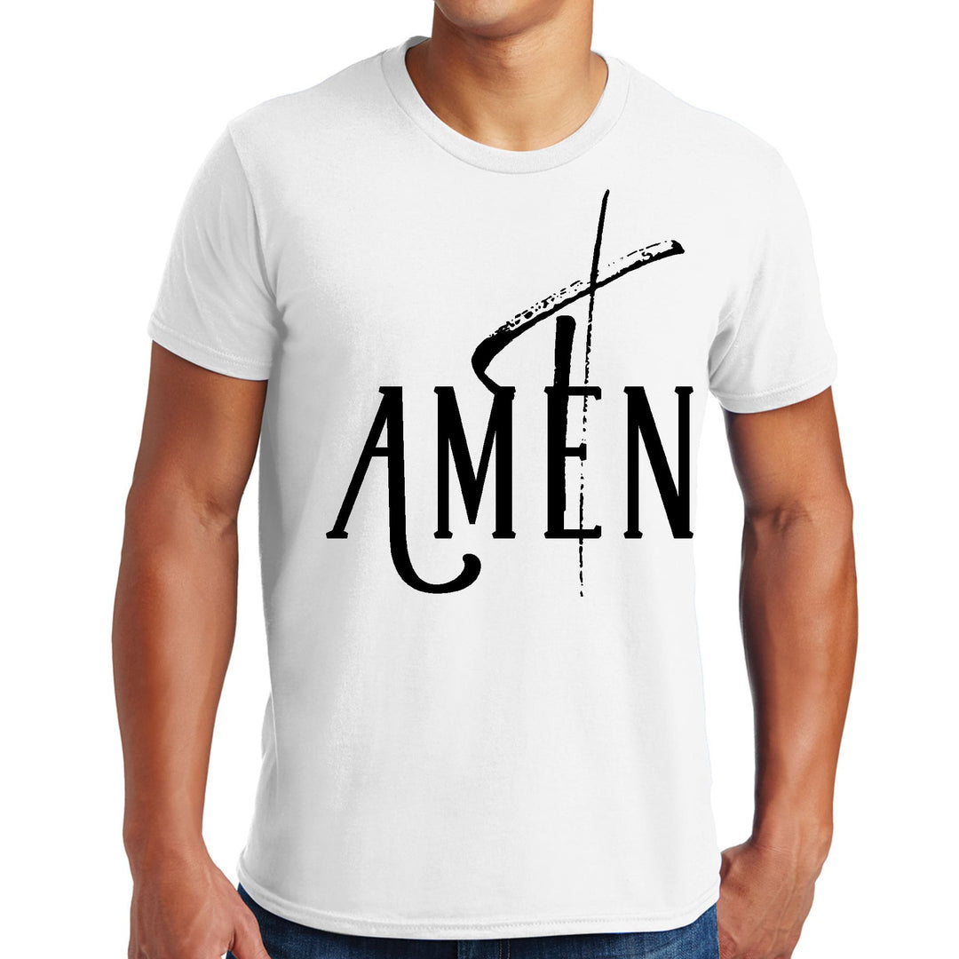 Mens Graphic T-shirt Amen Black Print-0