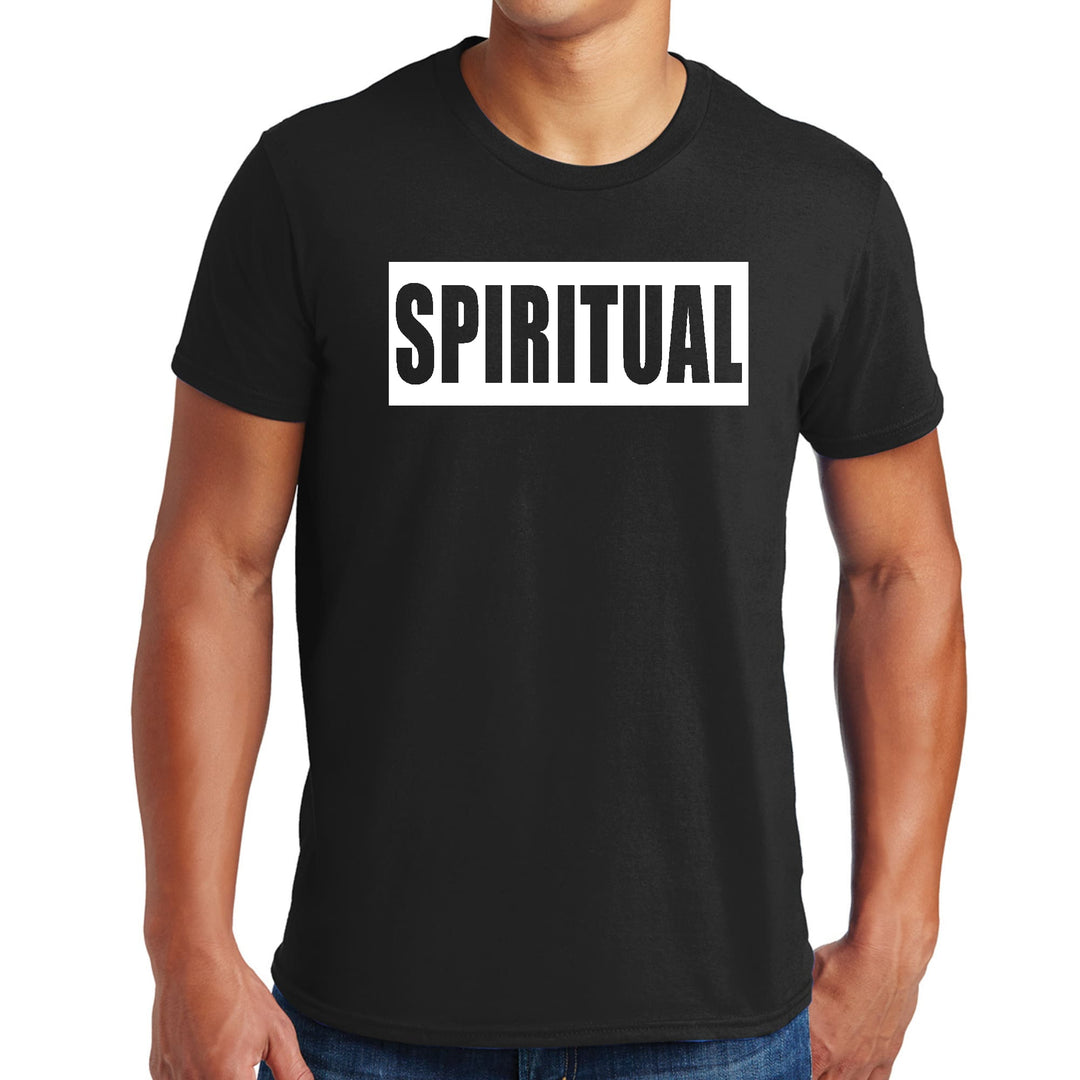 Mens Graphic T-shirt Spiritual White Colorblock Illustration-0