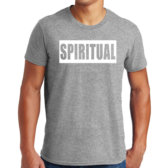 Mens Graphic T-shirt Spiritual White Colorblock Illustration-7