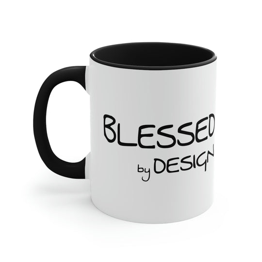 Two-tone Accent Ceramic Mug 11oz - Blessed by Design Illustration-2