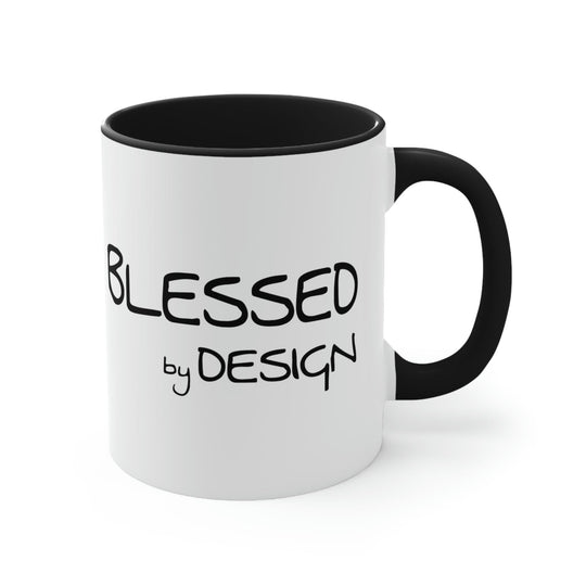 Two-tone Accent Ceramic Mug 11oz - Blessed by Design Illustration-0