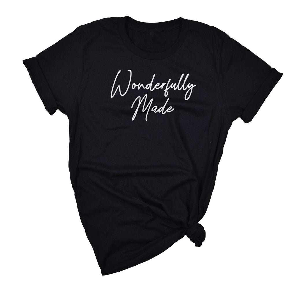 Graphic Tee - Wonderfully Made Word Art - Womens Curvy T-shirt-1