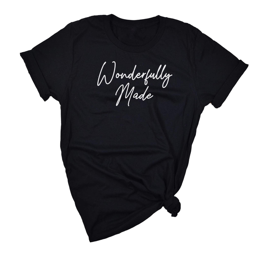 Graphic Tee - Wonderfully Made Word Art - Womens Curvy T-shirt-1