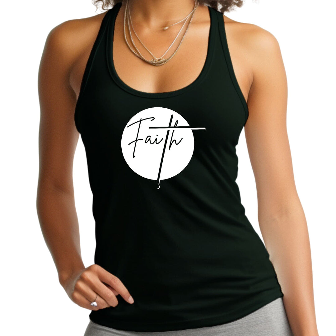 Womens Fitness Tank Top Graphic T-shirt Faith-0