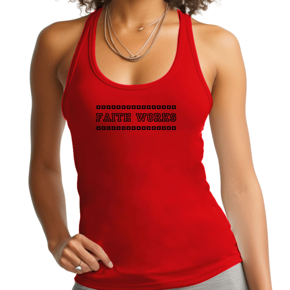 Womens Fitness Tank Top Graphic T-shirt - Faith Works-1