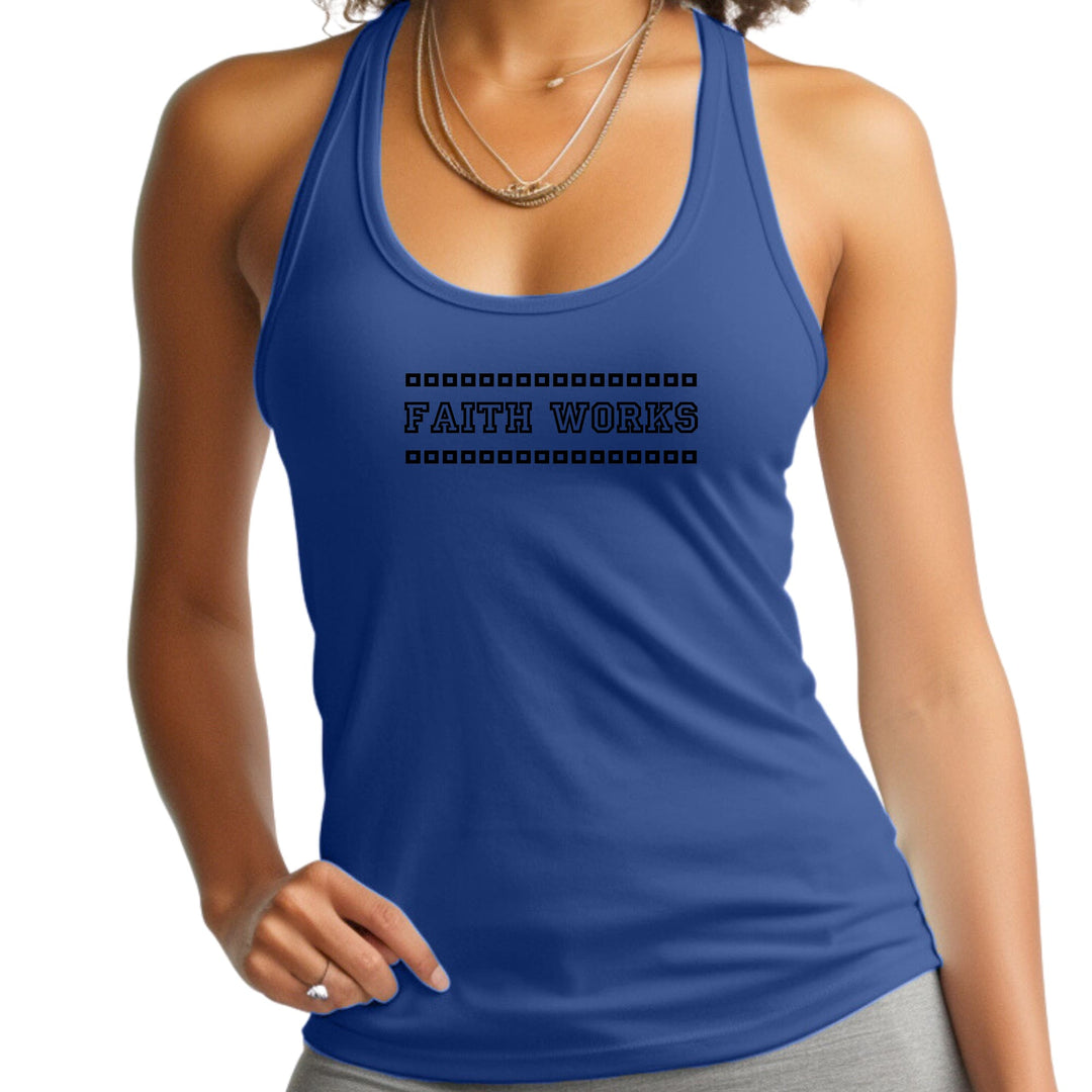 Womens Fitness Tank Top Graphic T-shirt - Faith Works-2