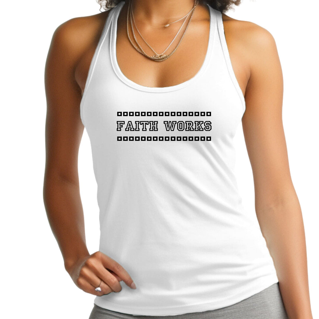 Womens Fitness Tank Top Graphic T-shirt - Faith Works-0