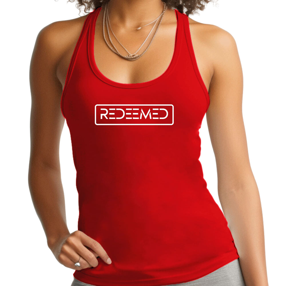 Womens Fitness Tank Top Graphic T-shirt Redeemed-1