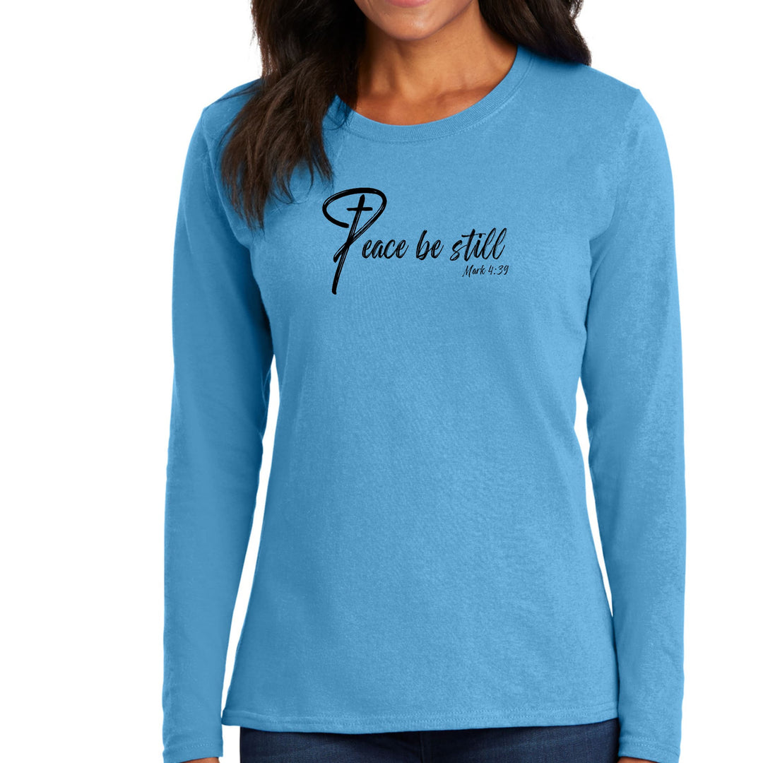 Womens Long Sleeve Graphic T-shirt - Peace be Still-3