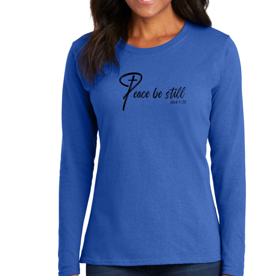 Womens Long Sleeve Graphic T-shirt - Peace be Still-2