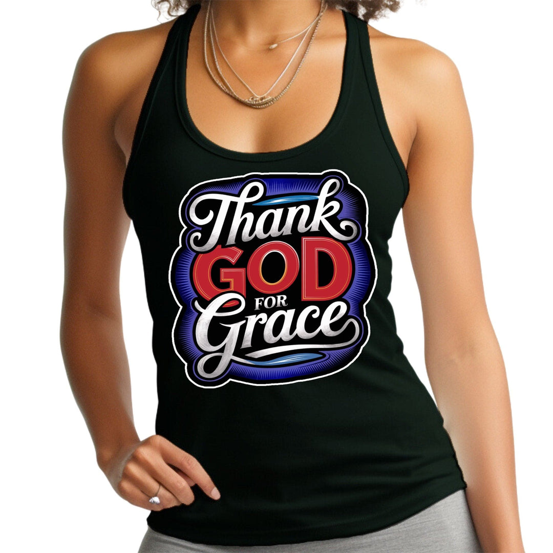 Womens Tank Top Shirt - Thank God for Grace-0