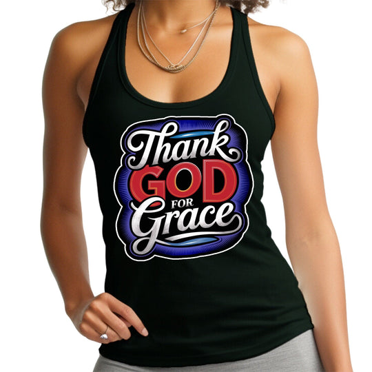 Womens Tank Top Shirt - Thank God for Grace-0