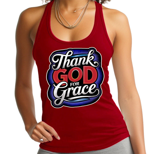 Womens Tank Top Shirt - Thank God for Grace-2