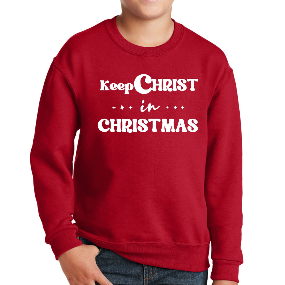 Youth Graphic Sweatshirt Keep Christ in Christmas - Christian Holiday-1