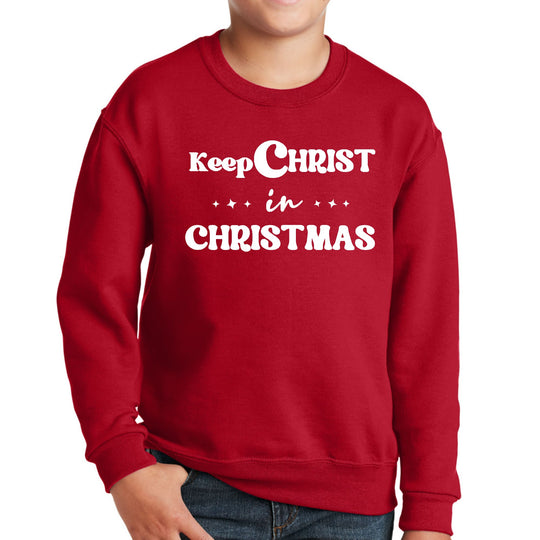 Youth Graphic Sweatshirt Keep Christ in Christmas - Christian Holiday-1